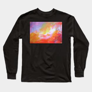 Bright Pink Red  abstract Long Sleeve T-Shirt